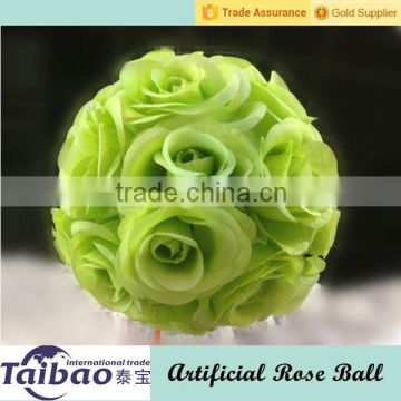 8" diameter middle size green silk flower ball for wedding