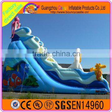 2016 giant outdoor sports for kids in summer inflatable plastic dry slide