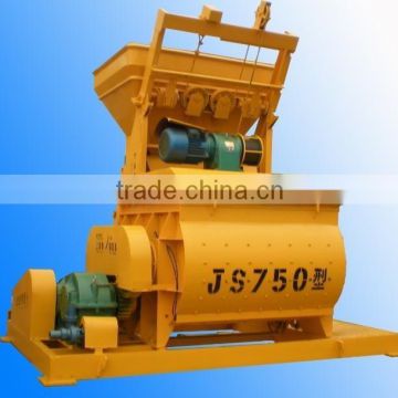 JS750 concrete mixer with high efficiency and CE certified (double horizontal shafts forced concrete mixer)