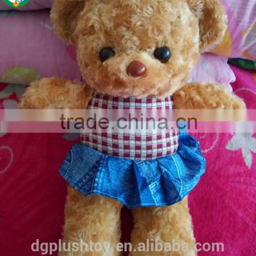 Custom grey teddy bear plush toy with dress