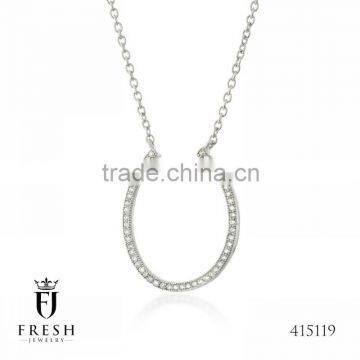 Fashion 925 Sterling Silver Necklace - 415119 , Wholesale Silver Jewellery, Silver Jewellery Manufacturer, CZ Cubic Zircon AAA