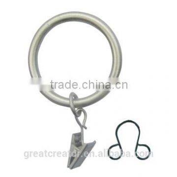 Heavy Gauge Metal Curtain Eyelet Ring With Small Ring and Clip
