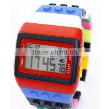 Colorful silicone case and strap digital watch for girls