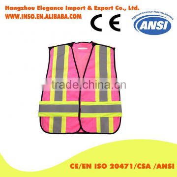 plus size class 2 pink safety vests with pockets for woman reflector jackets