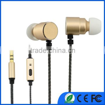 Gold 3D Audio Dual Speaker Metal custom earphones in bulk
