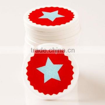 Printed Plastic Token Coins in stock - White - Star