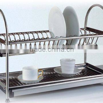 kitchen double-layer stainless steel dish rack