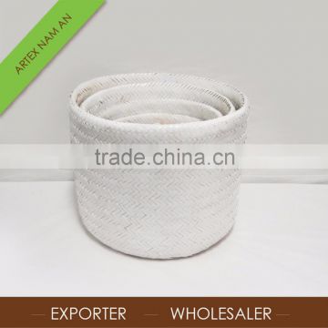 Any color round bamboo basket weaving in Vietnam - BEST CHOICE for handmade basket