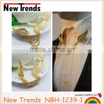 New design factory price gold plated custom rhinestone wings lapel pin