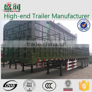 China Supplier 3 Axle Cargo Trailer Flatbed Side Wall Semi Trailer