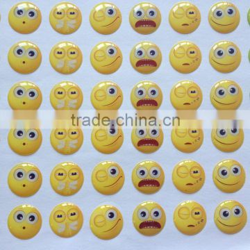 3D Clear Emoji Domed Epoxy Sticker
