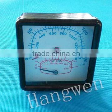 Square thermometer temperature gauge manometer