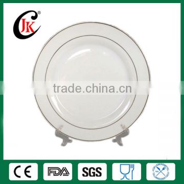 Wholesale elegant white porcelain gold rim charger plate for wedding