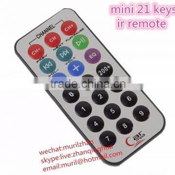 Mini 21 keys car mp3 remote control ,waterproof 12 keys ir remote with 3 coloumns and 4 rows