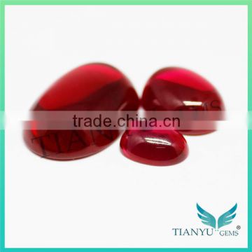 Wuzhou Tianyu gems factory price wholesale 5# Synthetic Corundum Flat element face oval cut for jewelry