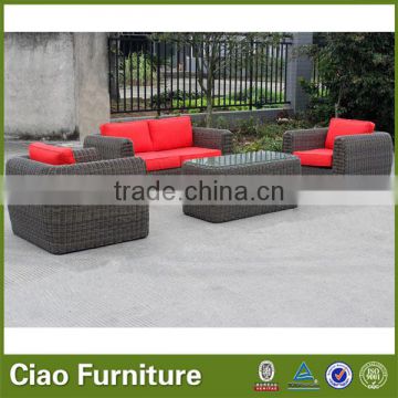 Outdoor furniture sofa set with 5.0mm round rattan
