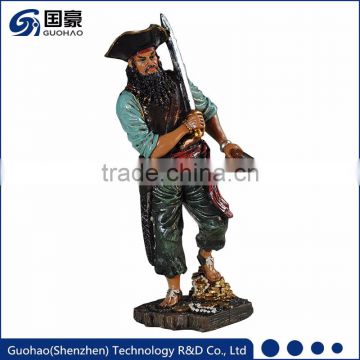 Halloween caribbean pirates with sword collection statue