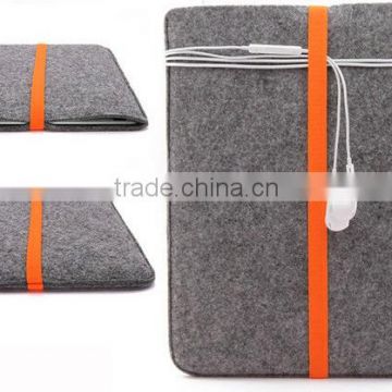 2017 new model china suppliers handmade felt computer bag laptop bag with fastening belt