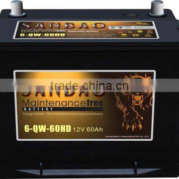 Dry Charged car Battery (90AH) autobile battey motor vehicle batteries