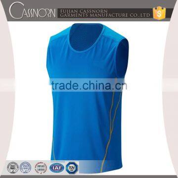 man sleeveless o-neck polyester t-shirt for sports