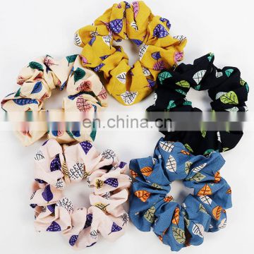Women New Simmple Leaves Chiffon Hairbands Ponytail Holder Scrunchies Girl Fashion Headbands Lady Hair Accessories