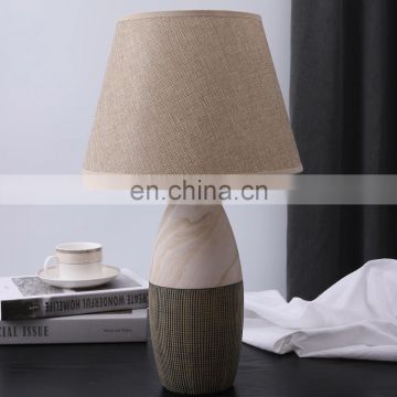 Popular modern design wood grain relief decorative hotel vintage nightstand lamps for home decor