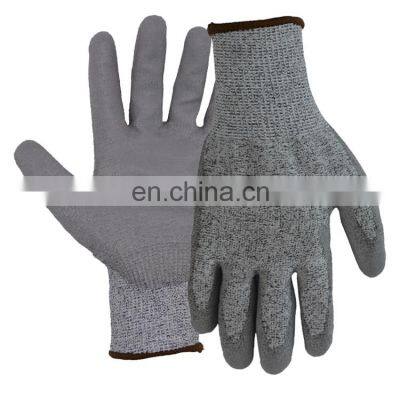 HANDLANDY Hot sale durable dipping winter safety Multipurpose work dipping PU palm ANSI cut level 5 nitrile smooth