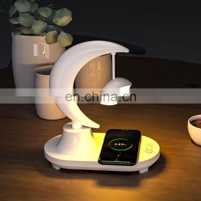Modern Led Table Lamp For Bedroom Wireless Charging Cell Phone Bluetooth Speaker Bedside Lamp Table Light Wireless Desk Lamp Led