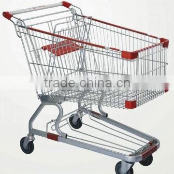 chrome plate store trolley grocery trolley metal shopping trolley