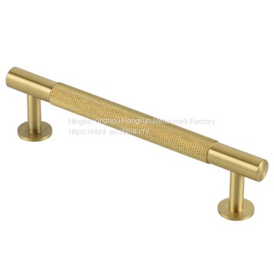 Brass Knurled Cabinet T bar Pull Handle