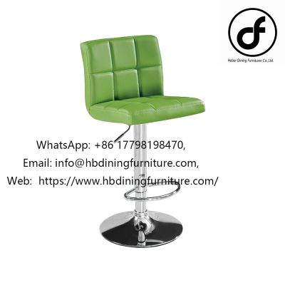 Green leather swivel back bar chair