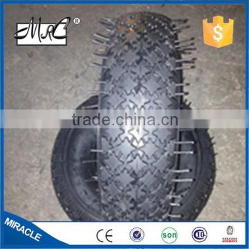 Diamond pattern rubber wheelbarrow wheel air tire small go cart tyre 4.00-4