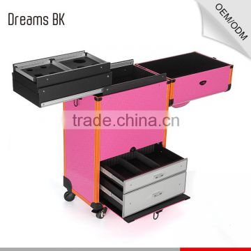 Functional Trolley case Makeup box cosmetic Case With functional rolling Wheels