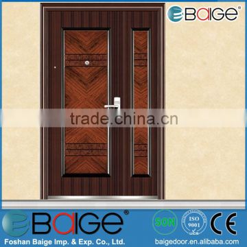 BG-FB9058 unequal leaf steel apartment entrance doors
