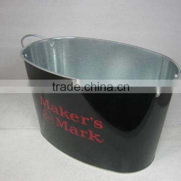 Large size party ice bucket, metal ice cooler with both handle