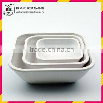 wholesale three size mini middle bigger Square plate shape Melamine flower pot plastic flower pot 1310-1-3