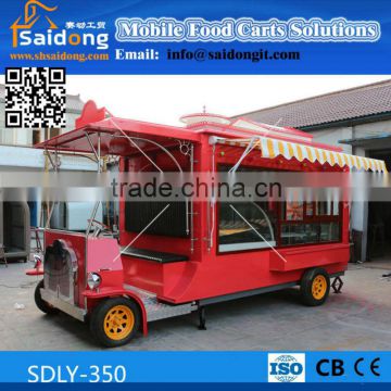 vintage style customized convenient food kiosk mobile fast food restaurant trailer