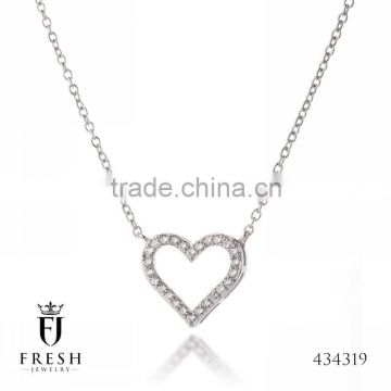 Fashion 925 Sterling Silver Necklace - 434319 , Wholesale Silver Jewellery, Silver Jewellery Manufacturer, CZ Cubic Zircon AAA