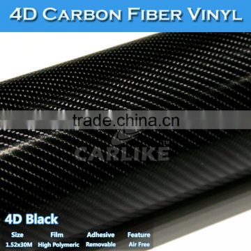 With Bubble Free SINO STICKERS Black 4D Carbon Fiber Sticker Paper Car Fiber Vinyl Fabric