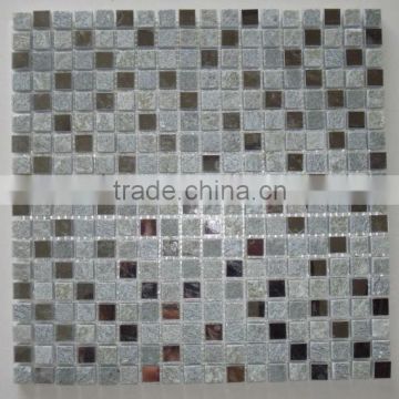 beige light slate mix stainless steel mosaic tiles