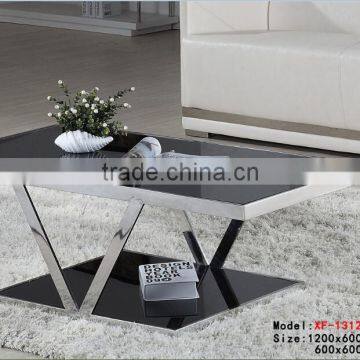 2016 high quality modern oval glass top coffee table
