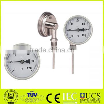 full stainless steel bimetal thermometer bottom connection bimetal temperature gauge