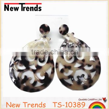 Large carved tortoise shell earrings design wholesale 2016