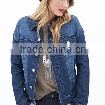 Women's Buttoned Blue Denim Jacket