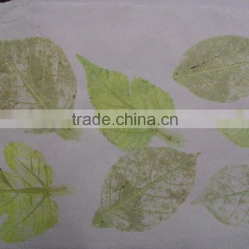 natural bodhi tree leaf impressions on cotton rag handmade papers