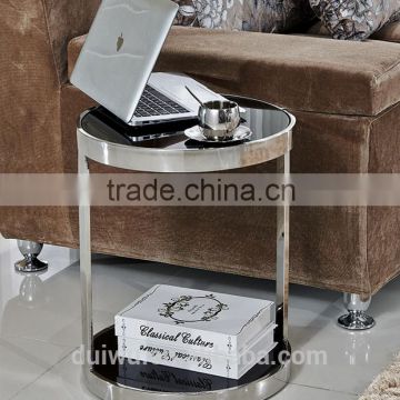 Modern stainless steel glass cafe table