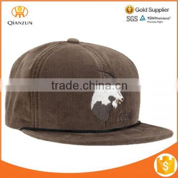 China cusrom corduroy 3D embroidey snapback hat