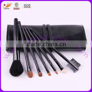 Seven-piece High-grade Goat/Nylon Brush Set with Black Cosmetic Bag