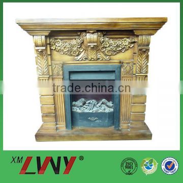 Freestanding high rectangular fiberbglass fireplace imitation