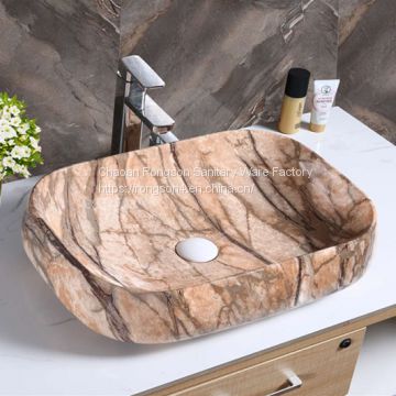 2018 new colorful ceramic hotel modern luxury square wash hand basin